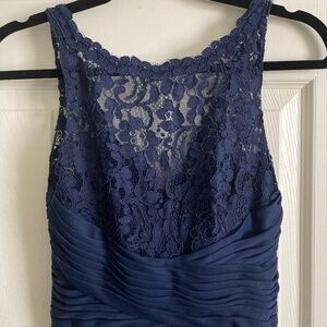 David’s Bridal blue bridesmaid / cocktail dress